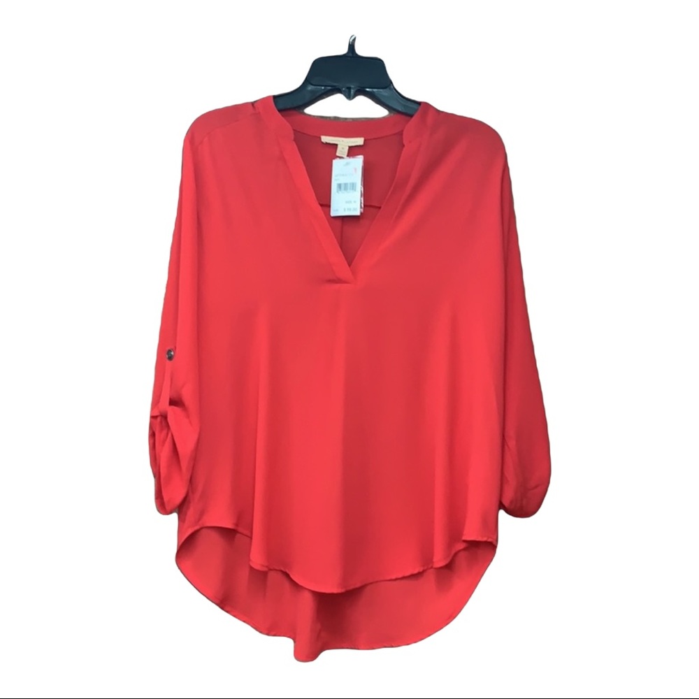 SzM Gibson Latimer Red V-Neck Top NWT - Picture 3 of 7